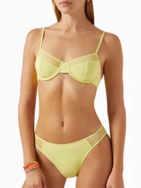 NWT SOLID & STRIPED Emily Bikini Top & Bottoms Set in Banana